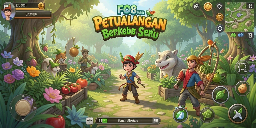 Screenshot gameplay FO8 menampilkan aktivitas bercocok tanam yang seru.