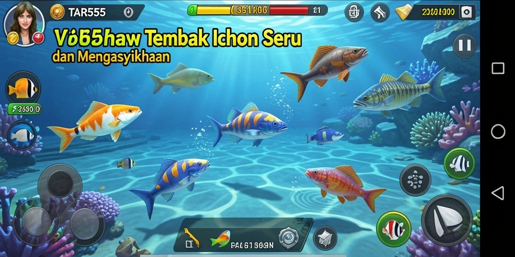 Tampilan gameplay Tembak Ikan yang memukau dan seru.